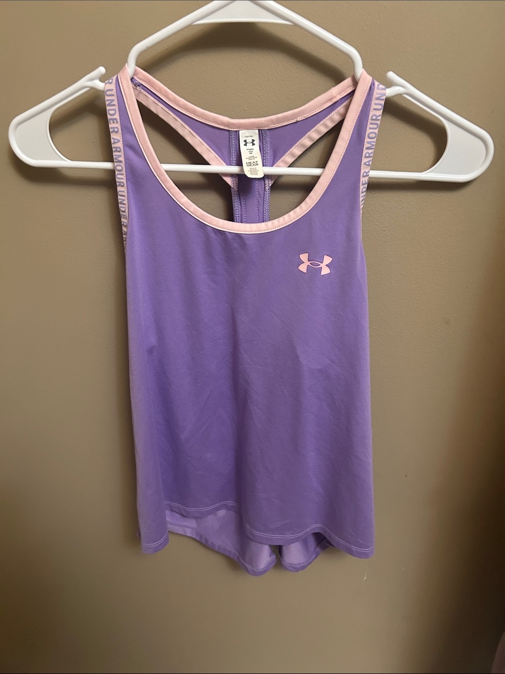 Girls Under Armour Purple and Pink Racerback Tank Top
